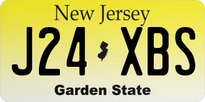 NJ license plate J24XBS