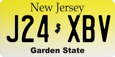 NJ license plate J24XBV