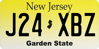 NJ license plate J24XBZ