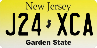 NJ license plate J24XCA