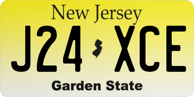 NJ license plate J24XCE