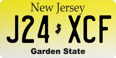 NJ license plate J24XCF