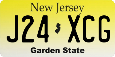 NJ license plate J24XCG