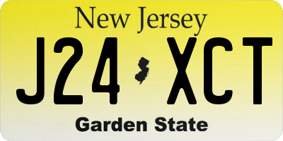 NJ license plate J24XCT