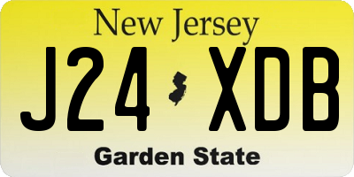 NJ license plate J24XDB