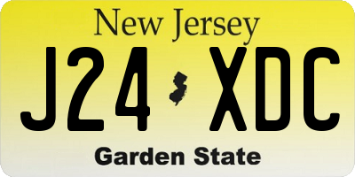 NJ license plate J24XDC