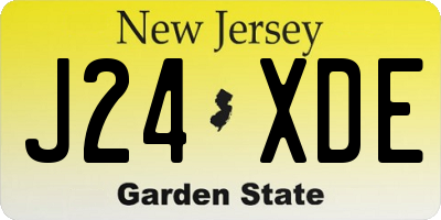 NJ license plate J24XDE