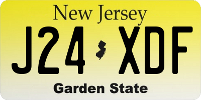 NJ license plate J24XDF