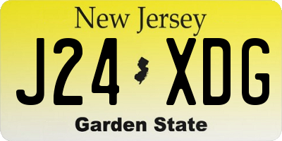 NJ license plate J24XDG