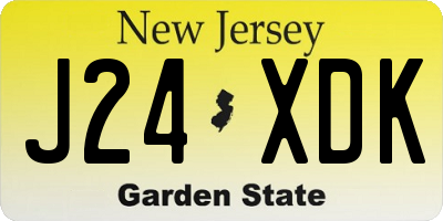 NJ license plate J24XDK