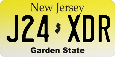 NJ license plate J24XDR