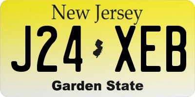 NJ license plate J24XEB