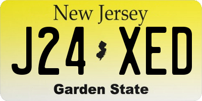NJ license plate J24XED
