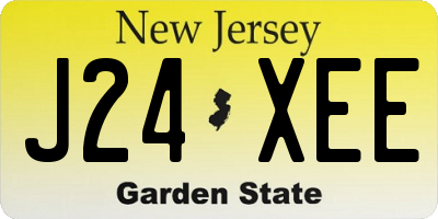 NJ license plate J24XEE
