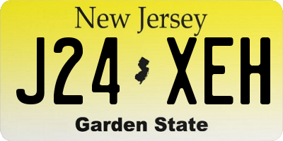 NJ license plate J24XEH