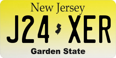 NJ license plate J24XER