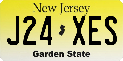 NJ license plate J24XES