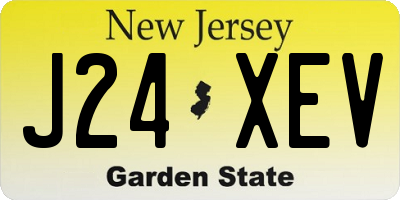 NJ license plate J24XEV