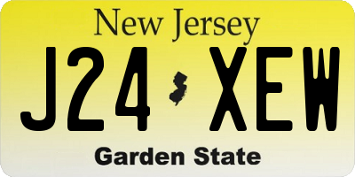 NJ license plate J24XEW