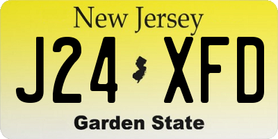 NJ license plate J24XFD