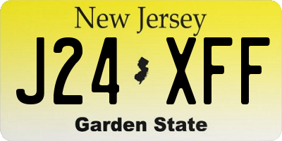 NJ license plate J24XFF