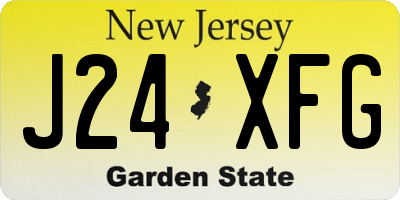 NJ license plate J24XFG