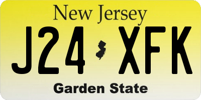 NJ license plate J24XFK