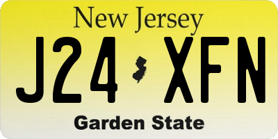NJ license plate J24XFN
