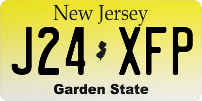 NJ license plate J24XFP
