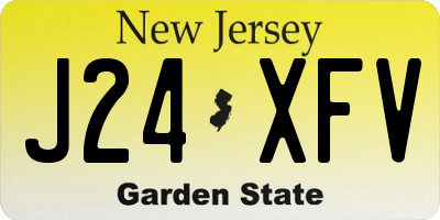 NJ license plate J24XFV