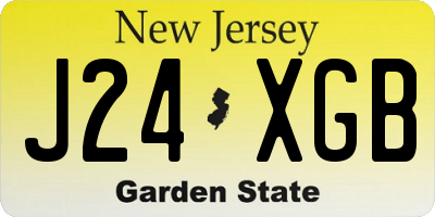 NJ license plate J24XGB