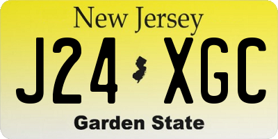 NJ license plate J24XGC
