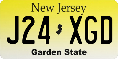 NJ license plate J24XGD