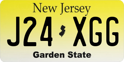 NJ license plate J24XGG