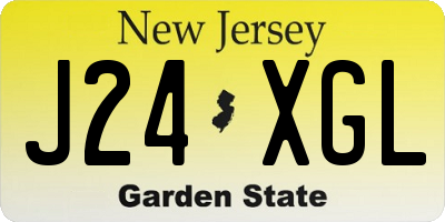 NJ license plate J24XGL