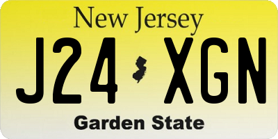 NJ license plate J24XGN
