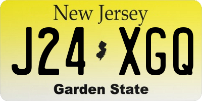NJ license plate J24XGQ