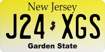 NJ license plate J24XGS