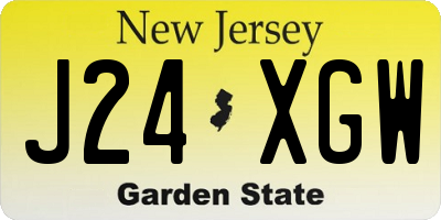NJ license plate J24XGW
