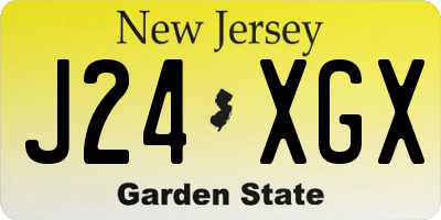 NJ license plate J24XGX