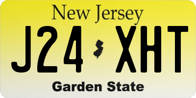 NJ license plate J24XHT