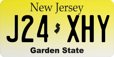 NJ license plate J24XHY