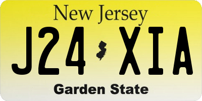 NJ license plate J24XIA