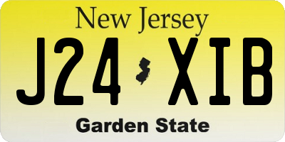 NJ license plate J24XIB