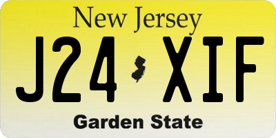 NJ license plate J24XIF