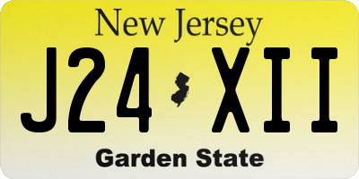 NJ license plate J24XII
