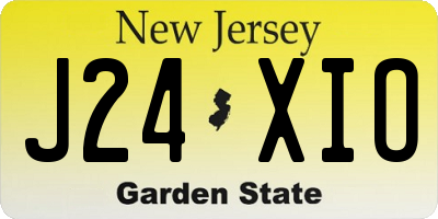 NJ license plate J24XIO