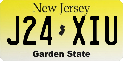 NJ license plate J24XIU