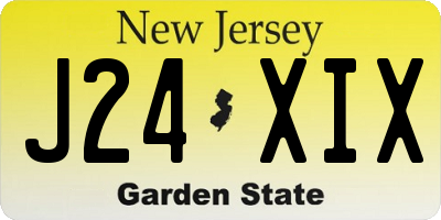 NJ license plate J24XIX