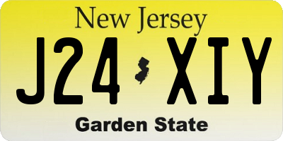 NJ license plate J24XIY